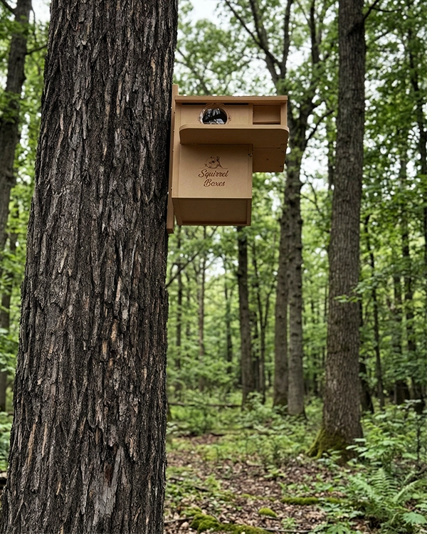 Squirrelboxes-economy-lodge-product-gallery-mounted-forest-02 - Squirrel Boxes